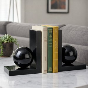 Marble Bookends - Black