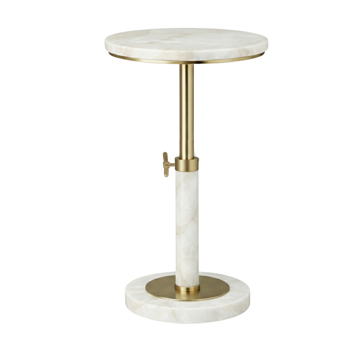 Natural Stone & Brass Accent Side Table - View 3