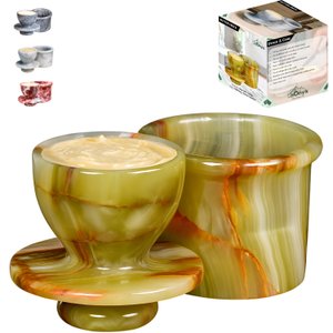 Marble butter keeper, French butter crock, Butter keepers to leave on counter, Butter crock with lid for countertop, French butter dish - Onyx