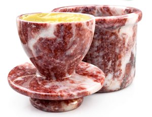 Marble butter keeper, French butter crock, Butter keepers to leave on counter, Butter crock with lid for countertop, French butter dish - Red