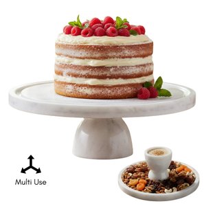 Marble Cake Stand - White