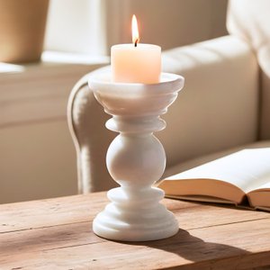 Marble Candle Holder - White