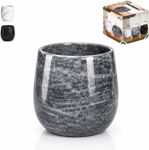 Natural Marble Whiskey Glass, Handmade Stone Tumbler for Bourbon, Scotch, Cocktails & Wine, Marble Drinking Glass for Home Bar, Kitchen & Gift Giving - Grey