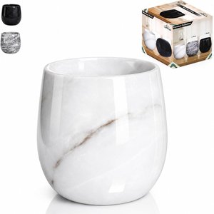 Natural Marble Whiskey Glass, Handmade Stone Tumbler for Bourbon, Scotch, Cocktails & Wine, Marble Drinking Glass for Home Bar, Kitchen & Gift Giving - White