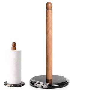 Paper Towel Holder, Marble Base Paper Towel Holder countertop, Kitchen Towel Holder, Bathroom Paper Towel Holder - Black