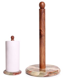 Paper Towel Holder, Marble Base Paper Towel Holder countertop, Kitchen Towel Holder, Bathroom Paper Towel Holder - Onyx