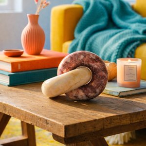 Marble Ring Knot - Red & White