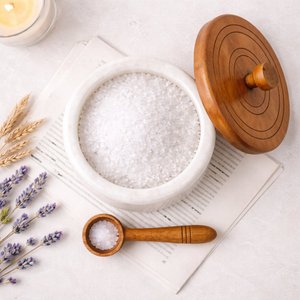 Marble Salt Cellar with Lid and Spoon, Salt Container, Salt Holder, Salt Jar and Salt Pig with Wooden Lid for Kitchen Countertop thumbnail 7