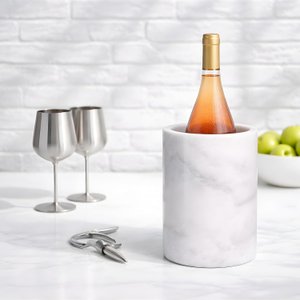 Marble Wine Chiller Bucket, White Marble Wine Bottle Chiller and Champagne Chiller, Stone Wine Cooler, No Ice or Electricity Needed thumbnail 5